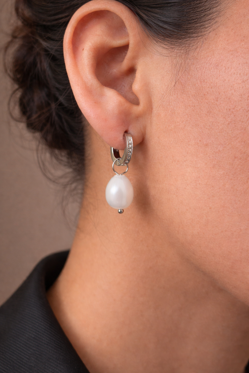 Pearl Dainty Hoop Earrings