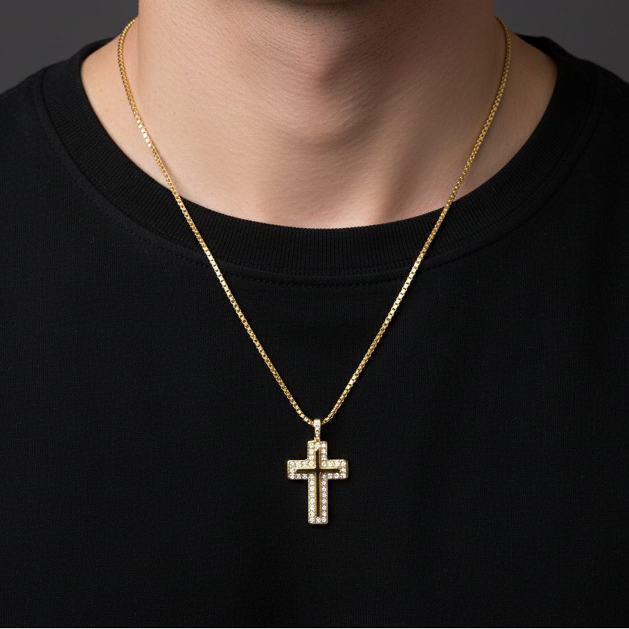 Chunky Cross Necklace for Men