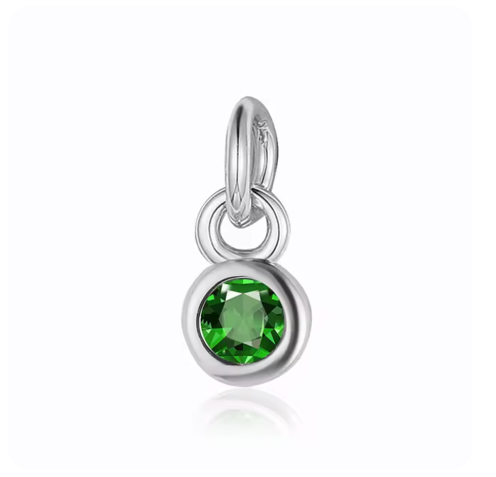 Round Birthstones in Silver