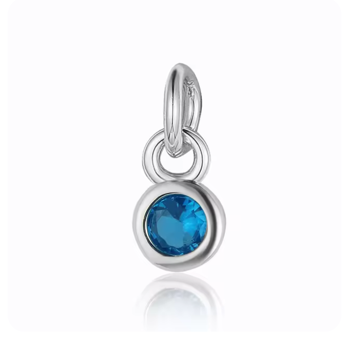 Round Birthstones in Silver