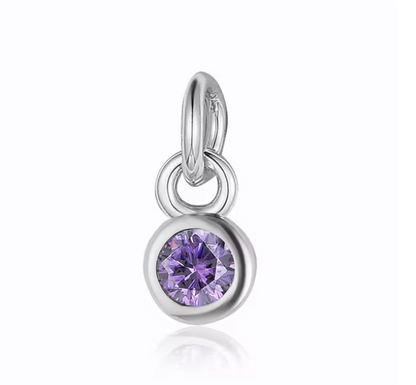 Round Birthstones in Silver