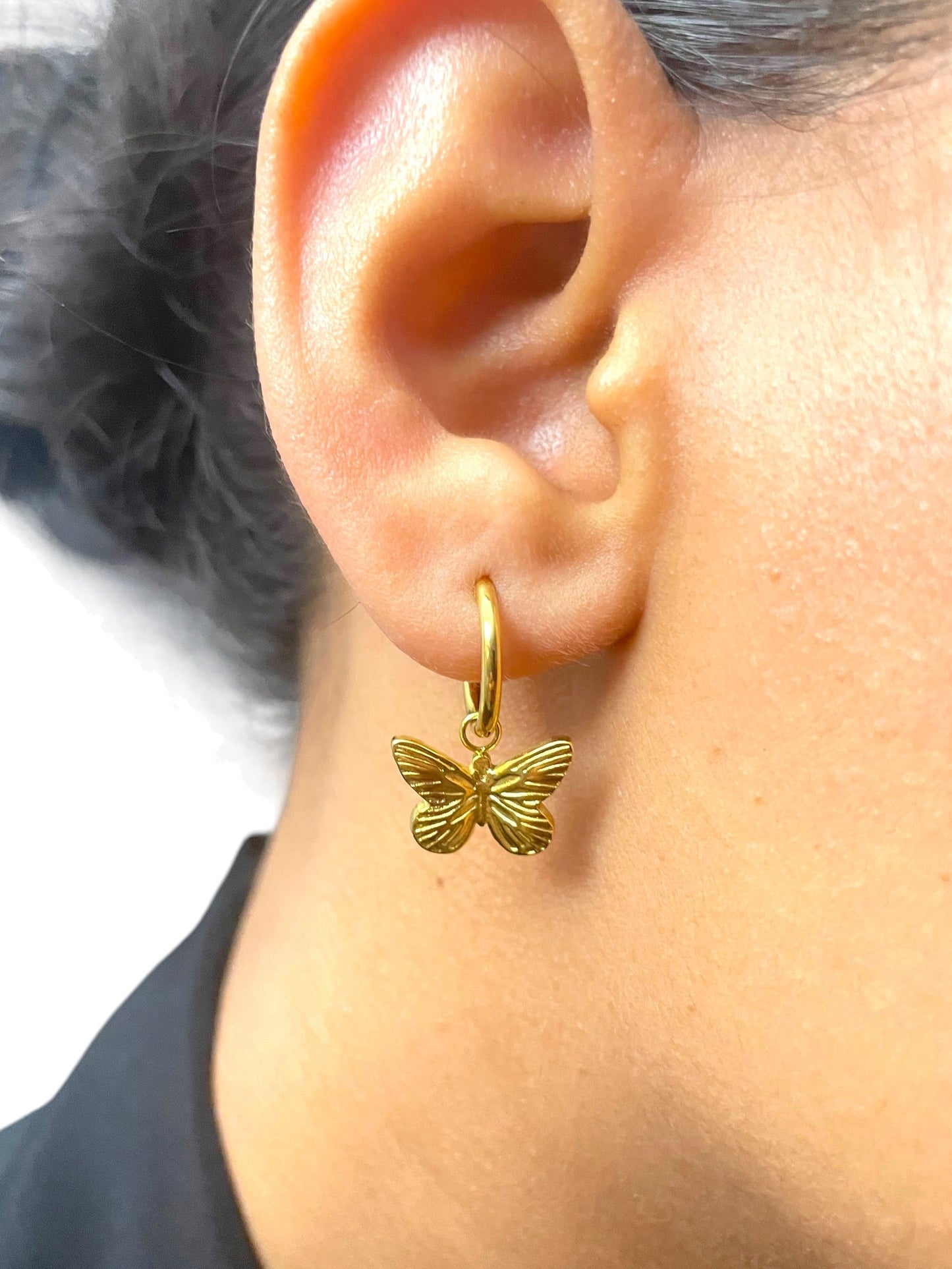 Petite Butterfly Hoops