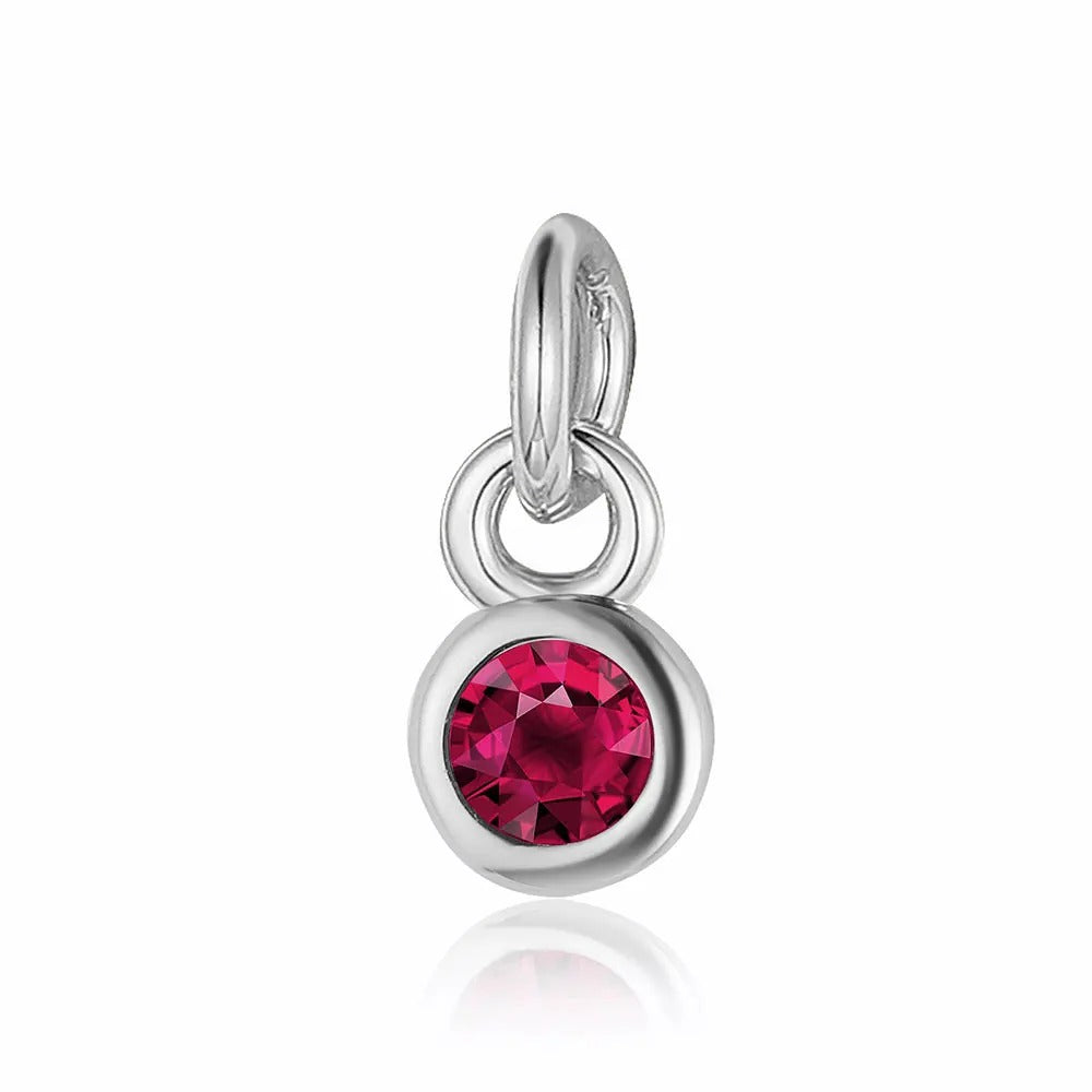 Round Birthstones in Silver