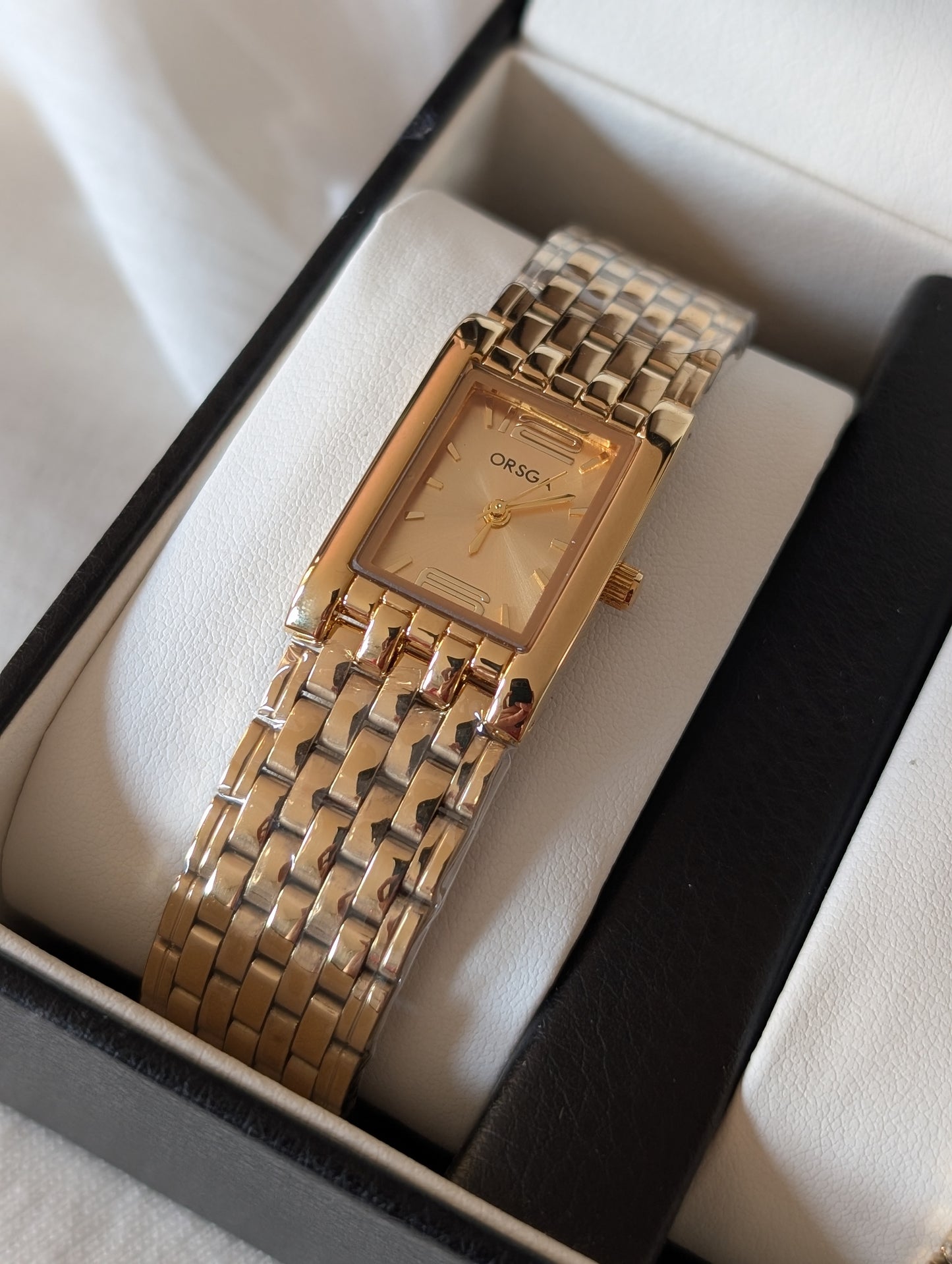 Combo Gold Chain Watch + Tennis Bracelet